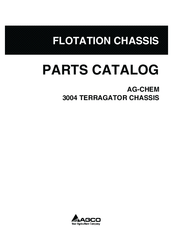 AGCO 3004 TerraGator (chassis) Parts Book AG005467C English
