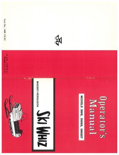 AGCO 300S (-109152) 350SS (-306327) 500SST (-505724) snowmobile Operator Manual 1448118M1 English