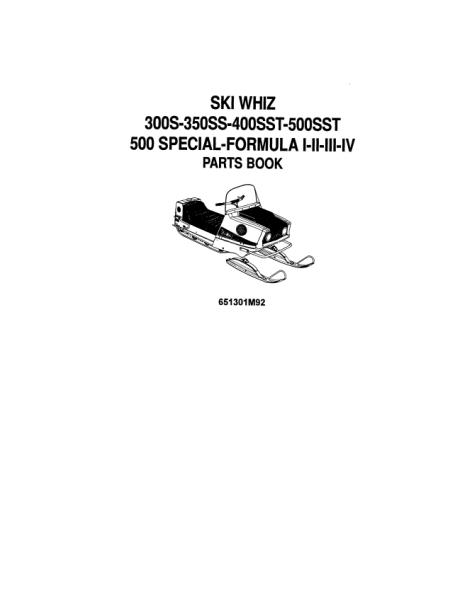 AGCO 300S 350SS 400SST 500SST Formula 3-4 Snowmobile Parts Book 651301M92 English
