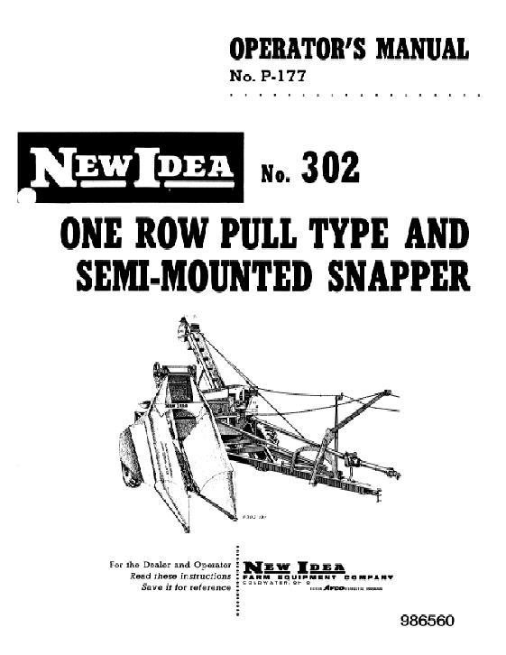 AGCO 302 Snapper (1 row) Operator Manual 986560 English