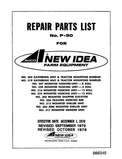 AGCO 303 305 306 307 308 315 316 317 319 320 322 Unit Parts Book 986345 English