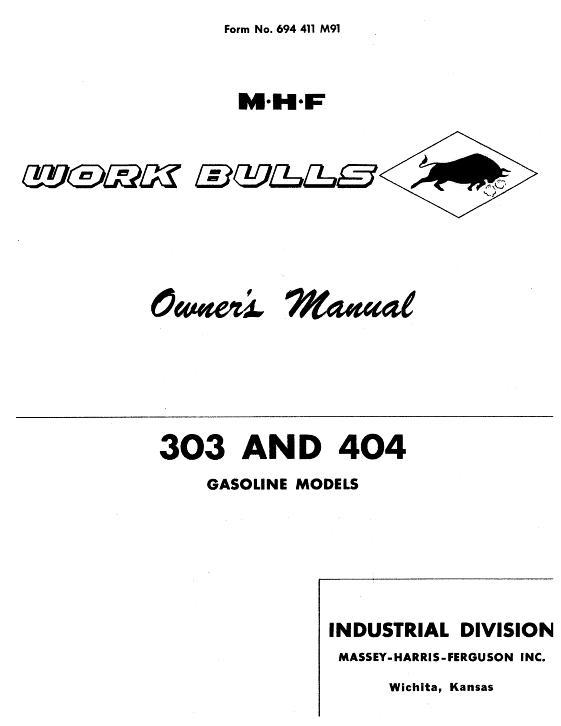 AGCO 303 404 Utility Tractor Operator Manual 694411M91 English