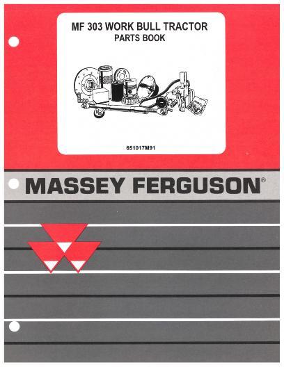 AGCO 303 Utility Tractor Parts Book 651017M91 English