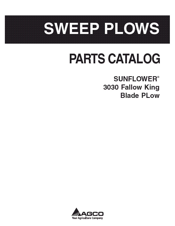 AGCO 3030 Fallow King Blade Plow Parts Book 79023702B English