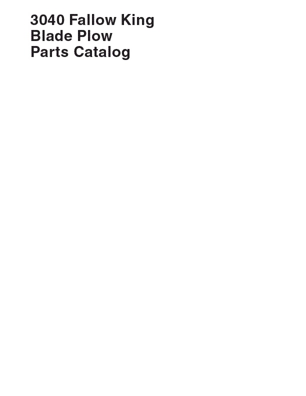 AGCO 3040 Fallow King Blade Plow Parts Book 651879M3 English
