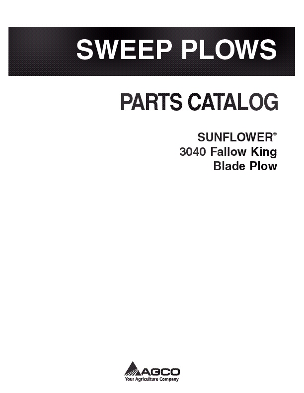 AGCO 3040 Fallow King Blade Plow Parts Book 79023704C English