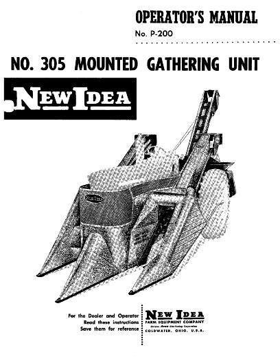 AGCO 305 Gathering Unit (tractor mounted) Operator Manual 985205 English