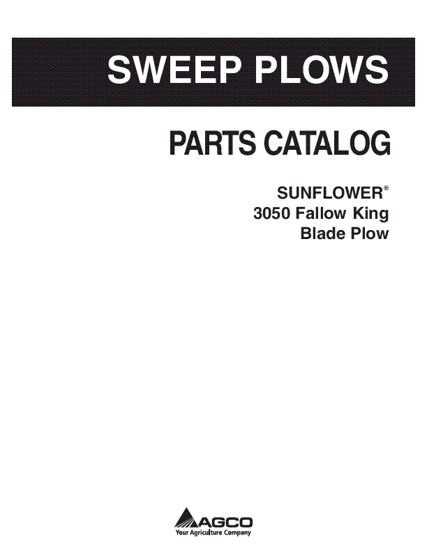 AGCO 3050 Fallow King Blade Plow Parts Book 79023703C English