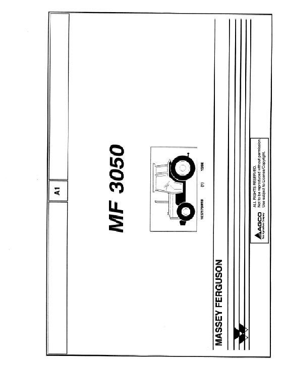 AGCO 3050 Tractor Parts Book 1637170M18 Multiple