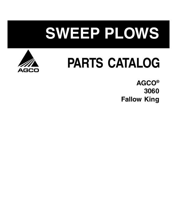 AGCO 3060 Fallow King Blade Plow Parts Book 79032812A English