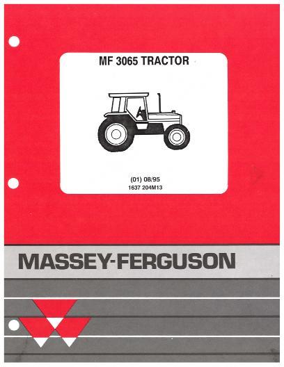 AGCO 3065 Tractor Parts Book 1637204M13 Multiple