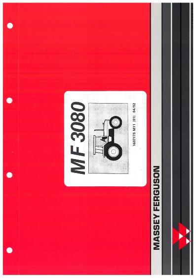 AGCO 3080 Tractor Parts Book 1637173M11 English