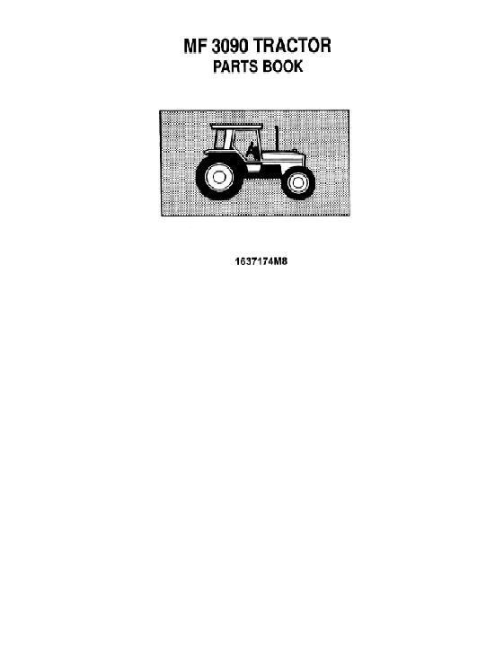 AGCO 3090 Tractor Parts Book 1637174M8 Multiple