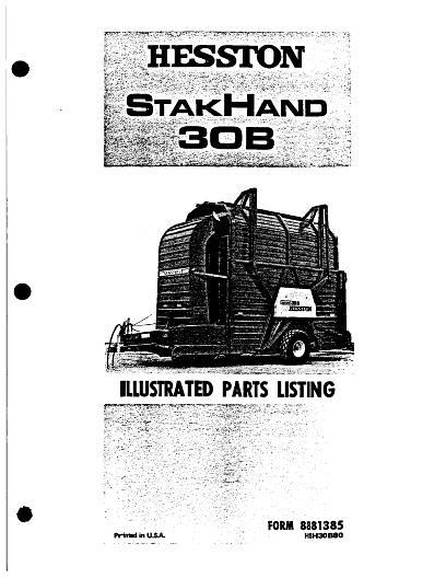 AGCO 30A SH30A 30B SH30B StakHand Parts Book 8881385 English