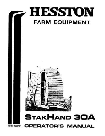 AGCO 30A SH30A StakHand (prior sn 5450) Operator Manual 7080161 English