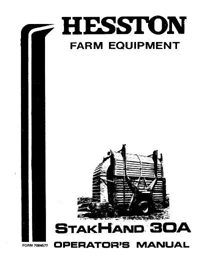 AGCO 30A SH30A StakHand (sn 5450 to 6999) (1976) Operator Manual 7084577 English
