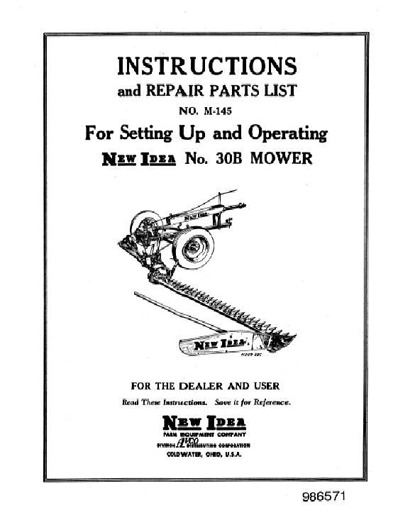 AGCO 30B Mower Operator Manual 986571 English