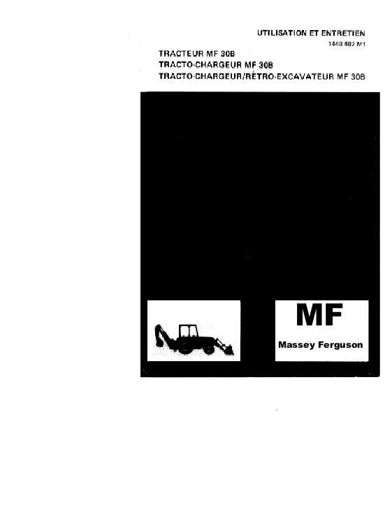 AGCO 30B TL TBL Utility Tractor Operator Manual 1448487F1 French