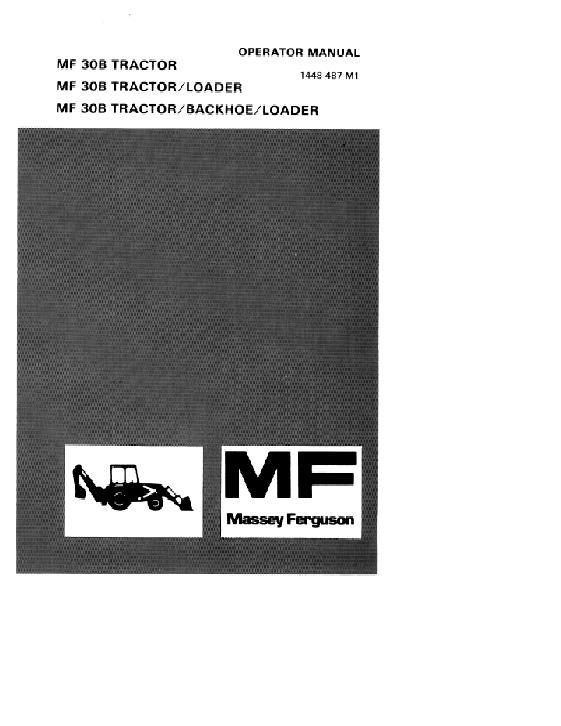 AGCO 30B TL TBL Utility Tractor Operator Manual 1448487M1 English