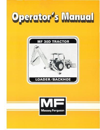 AGCO 30D TBL Utility Tractor Operator Manual 1449033M1 English