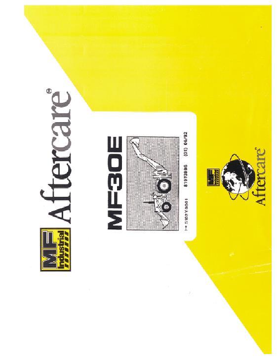 AGCO 30E TL TBL Tractor (P S, M S, 8 Spd) (mfg Manchester UK) Parts Book 819739M6 English