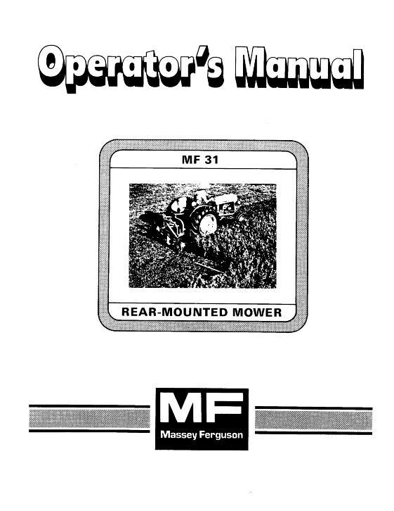AGCO 31 Mower Operator Manual 690351M3 English
