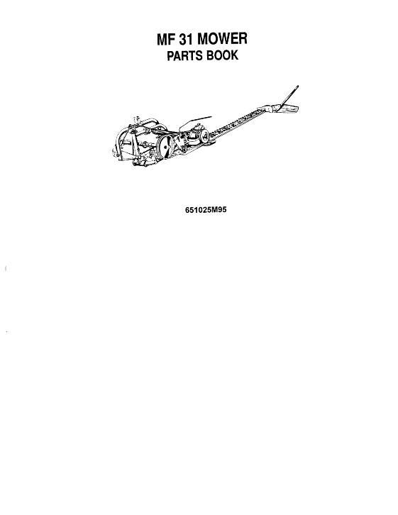 AGCO 31 Mower Parts Book 651025M95 English