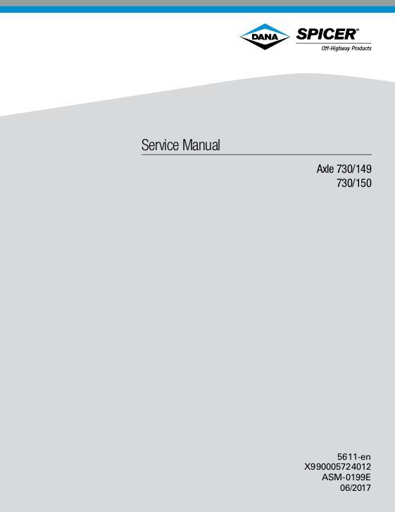 AGCO 311 312 313 314 Dana 730 149-150 Front Axle (section) Service Manual 72660964 English