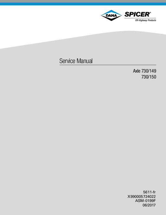 AGCO 311 312 313 314 Dana 730 149-150 Front Axle (section) Service Manual 72660965 French