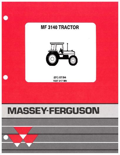 AGCO 3140 Tractor Parts Book 1637217M9 Multiple
