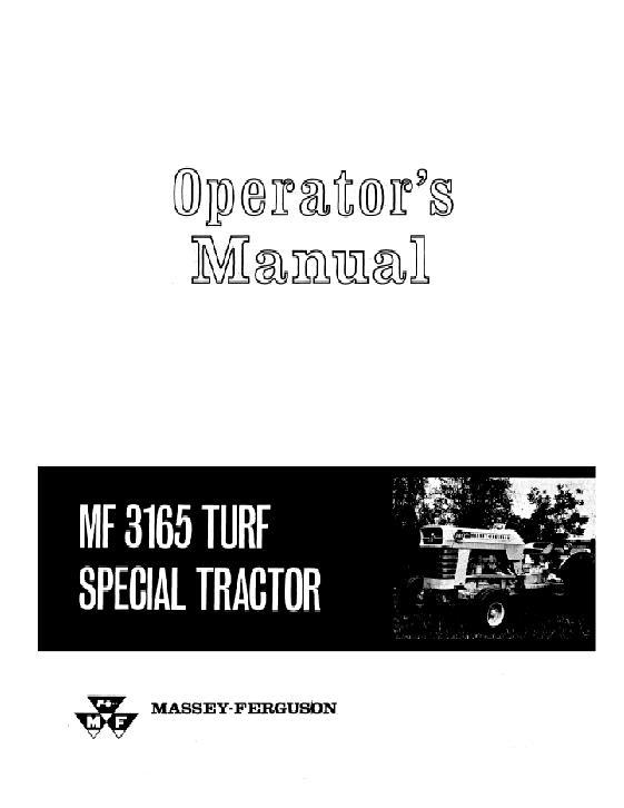 AGCO 3165 Turf Tractor Operator Manual 690759M1 English