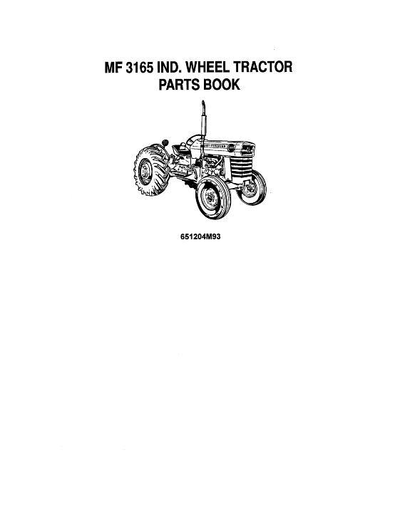 AGCO 3165 Turf Utility Tractor Parts Book 651204M93 English