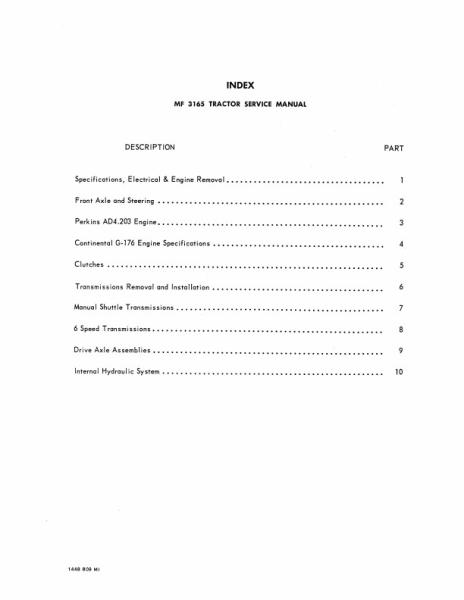 AGCO 3165 Turf Utility Tractor (packet) Service Manual 1448809M1 English