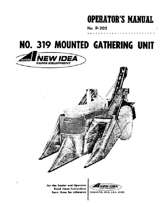 AGCO 319 Gathering Unit (tractor mounted) Operator Manual 985198 English