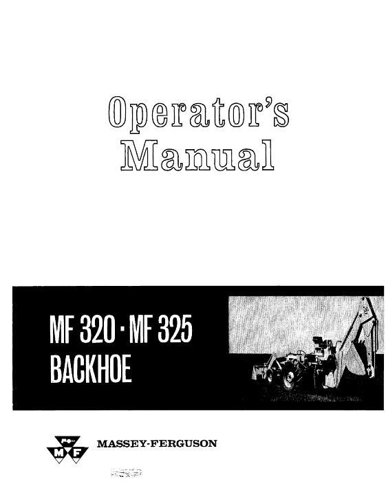 AGCO 320 325 Backhoe (attachment) Operator Manual 690734M1 English