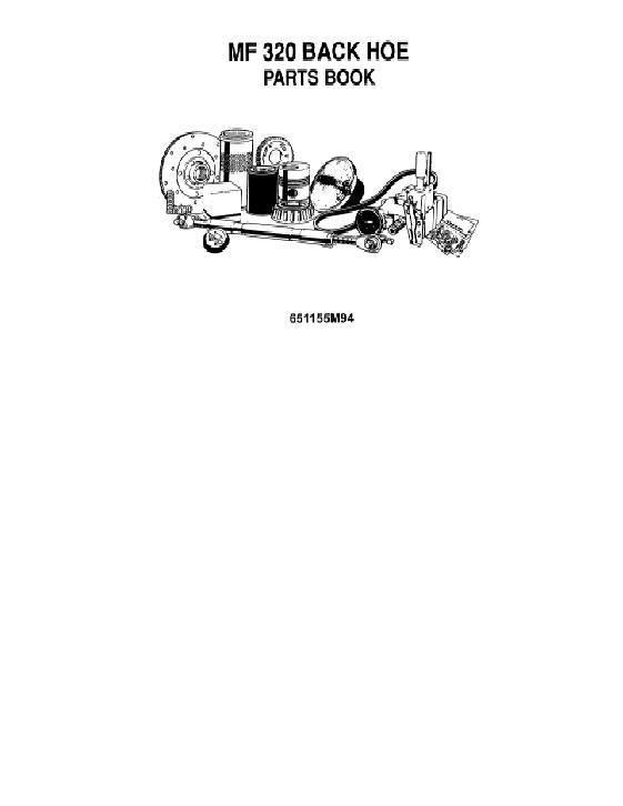 AGCO 320 Backhoe (attachment) Parts Book 651155M94 English