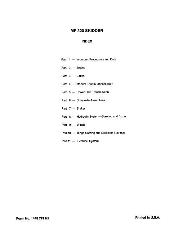 AGCO 320 Skidder (packet) Service Manual 1448779M2 English