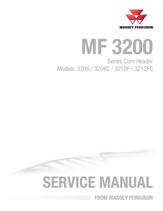 AGCO 3206 3212 Corn Head Service Manual 79037204A English