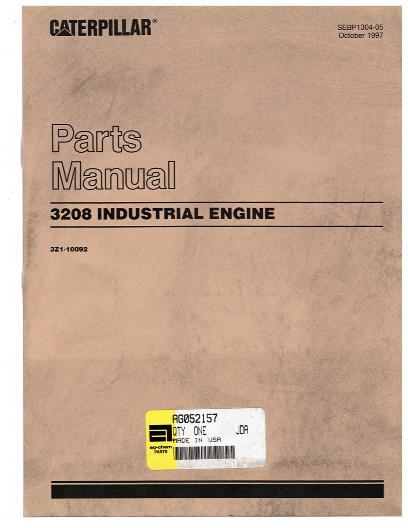 AGCO 3208T Engine (industrial, 1997) Parts Book AG052157 English