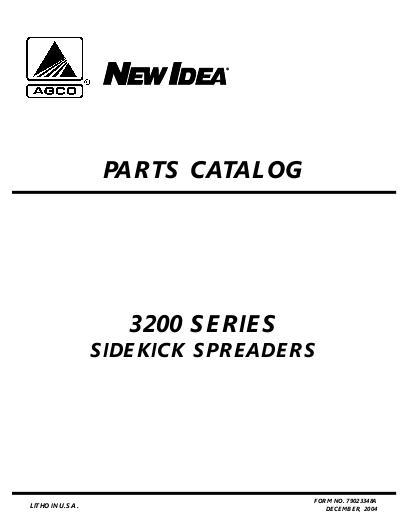 AGCO 3214 3222 3229 Sidekick Manure Spreader Parts Book 79023348A English