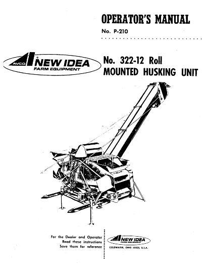 AGCO 322 Husking Unit (12 roll, tractor mounted) Operator Manual 985436 English