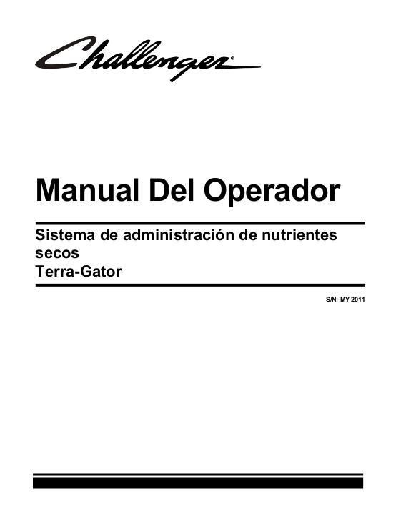 AGCO 3244 NMS TerraGator (dry system) Operator Manual AG637225 Spanish