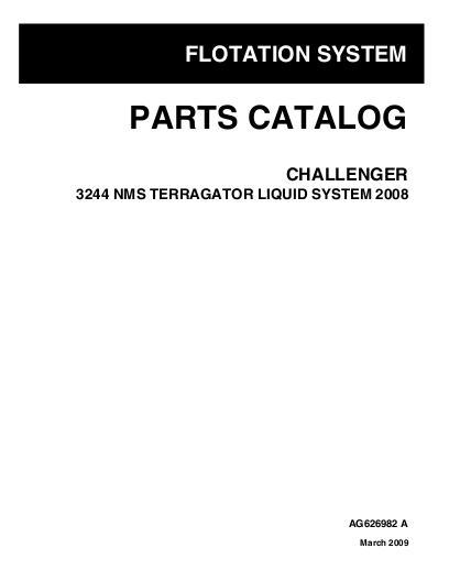 AGCO 3244 NMS TerraGator (liquid system) (2008) Parts Book AG626982A English