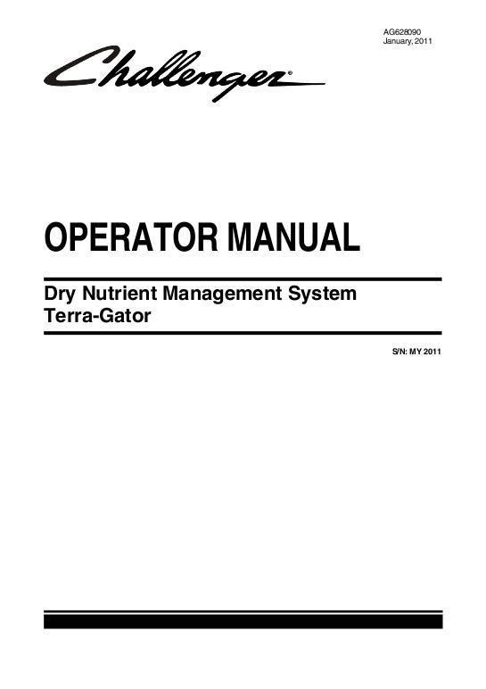 AGCO 3244 TerraGator (dry NMS system) Operator Manual AG628090 English