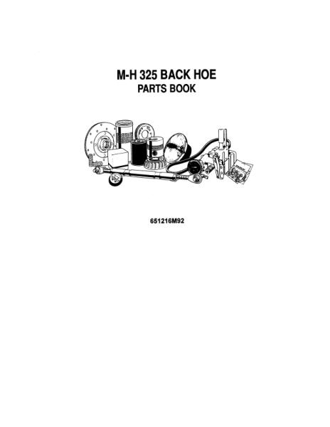 AGCO 325 Backhoe (attachment) Parts Book 651216M92 English