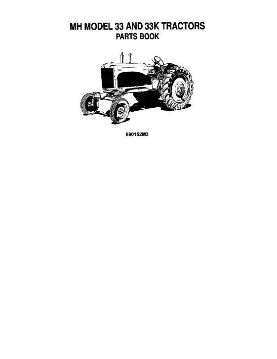 AGCO 33 33K Tractor Parts Book 690152M3 English