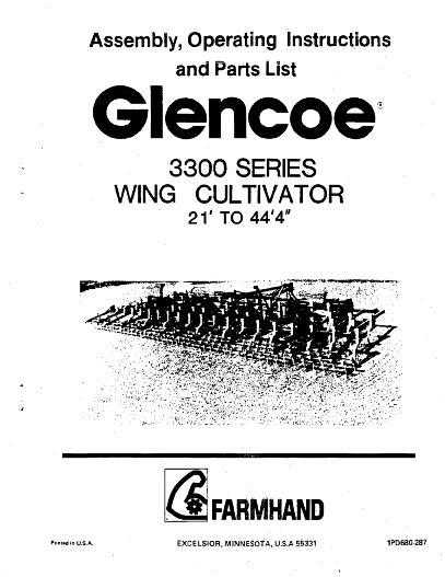 AGCO 3300 Series Cultivator (wing, 21 ft - 44 ft 4 in) Operator Manual 1PD680287 English