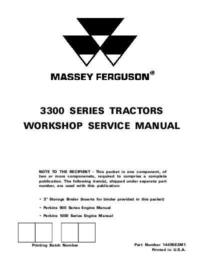 AGCO 3300 Series Tractor (packet) Service Manual 1449563M1 English