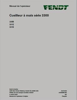 AGCO 3308 3312 3316 Corn Head Operator Manual ACW888516G French