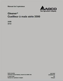 AGCO 3308 3312 Corn Head Operator Manual ACW888473G French